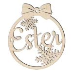 Houten kerstbal met naam